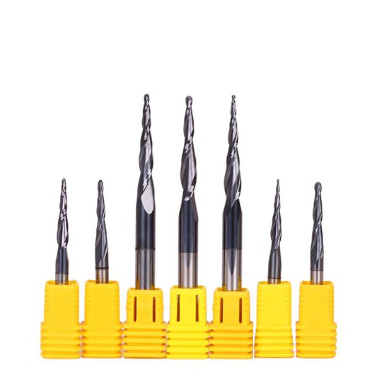 Solid Carbide Black Nano Coated Tapered Ball Nose End Mill