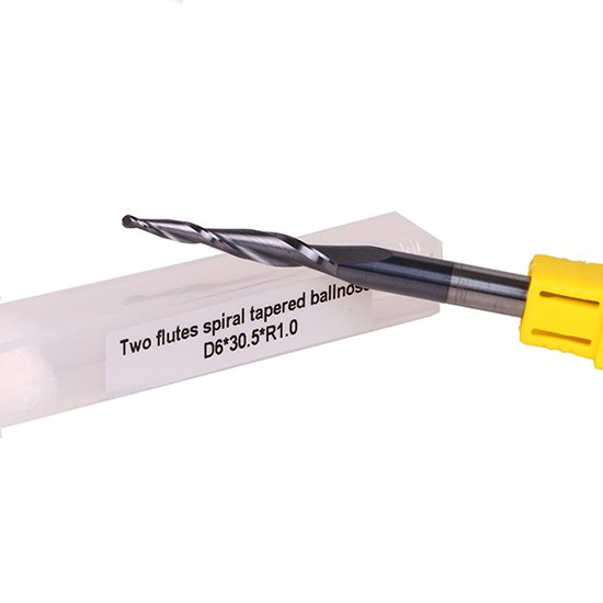 Solid Carbide Black Nano Coated Tapered Ball Nose End Mill