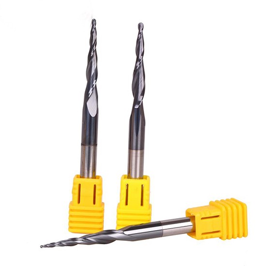 Solid Carbide Black Nano Coated Tapered Ball Nose End Mill