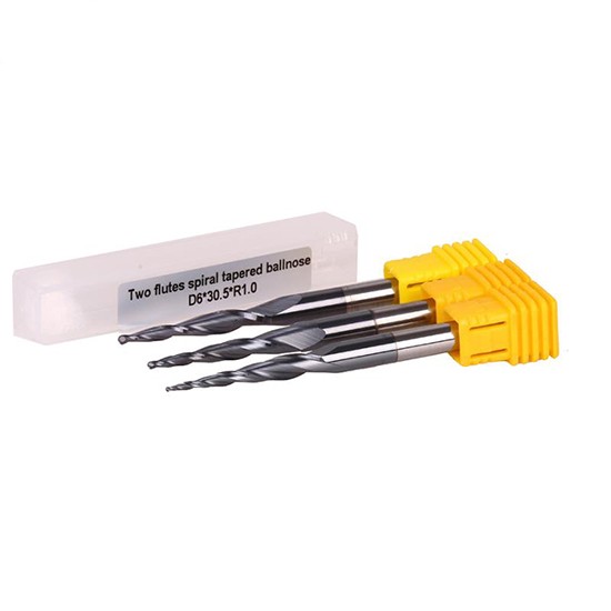 Solid Carbide Black Nano Coated Tapered Ball Nose End Mill