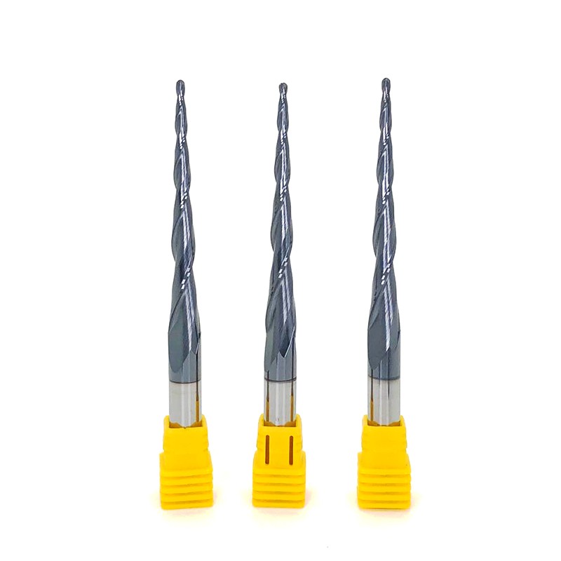 Carbide 10mm Coated Tapered Ball Nose End Mill